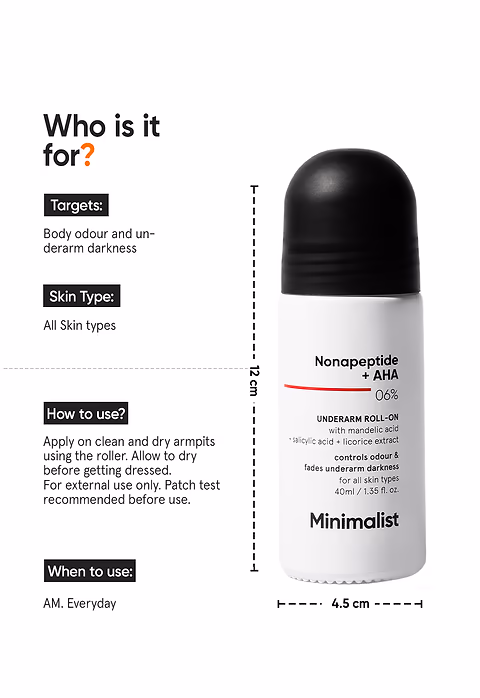 Nonapeptide + AHA 6% Underarm Roll-On